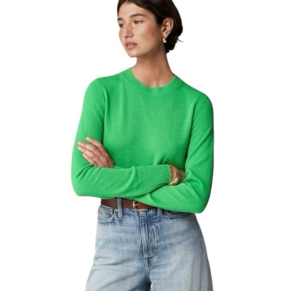 J.Crew Cashmere Shrunken Crewneck Sweater Sz M NG654